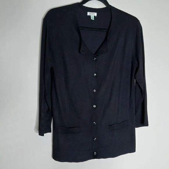 Susina Black Button Down Cardigan - Picture 2 of 7